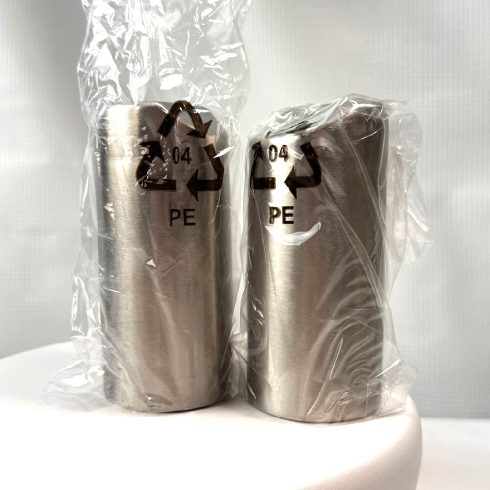 Tablecraft Marina Stainless Steel 2 Oz Salt & Pepper Shaker Set Durable & Sleek